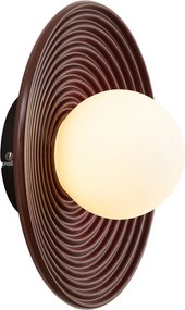 Retro plafondlamp bruin met opaal glas - Lila