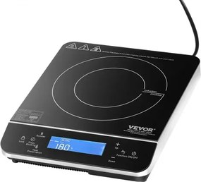VEVOR Draagbare inductiekookplaat Inductiekookplaat (290 x 355 x 65 mm) 2200 W met 9 temperatuurinstellingen Kookplaat compatibel met magnetisch kookgerei (tot 24 cm diameter)