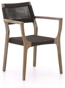 Dining tuinstoel |   ROUGH-L | Rope (touw) | Groen/Old Teak/Taupe | Stapelbaar | Kees Smit Tuinmeubelen