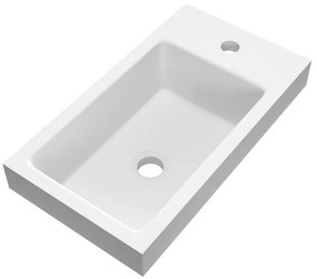 BRAUER Solar Medium opbouw fontein 40 met 1 kraangat en links/rechts te plaatsen mineraalmarmer mat wit FO-SOM401MW