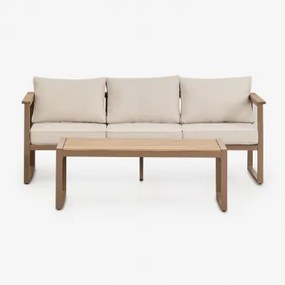 Tuinset Met 3-zitsbank En Salontafel Van Aluminium 110x55cm Lipov Moka Bruin - Sklum