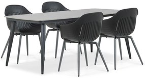 Tuinset 4 personen 180 cm Kunststof Grijs Lifestyle Garden Furniture Lissabon/Vienna