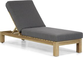 Santika Furniture Santika Arlington Lounger Met Antraciet Kussen Teak Old Teak Greywash