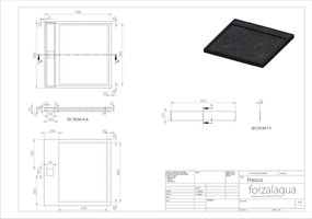 Forzalaqua Fresco douchebak 90x90cm carrara gepolijst met afvoerputje RVS