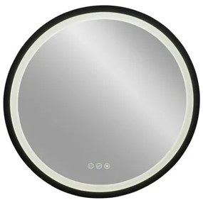 Plieger Nero Round ronde spiegel LED met touch 60cm zwart