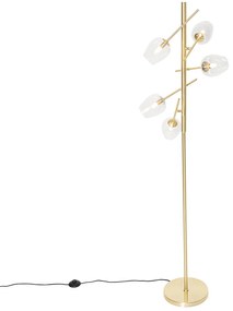 Klassieke vloerlamp goud met glas 5-lichts - Elien