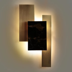 Wandlamp in marmer en messing, Portson