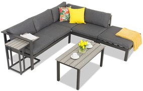 Moderne aluminium hoek loungeset Cardiff antraciet Garden Point