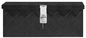 vidaXL Opbergbox 50x20,5x15 cm aluminium zwart