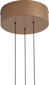 Moderne hanglamp brons met walnoot hout incl. LED dimbaar met easylift - Smith