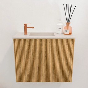 Mondiaz Joya DLux 50cm toiletmeubel oak met wastafel faye links 1 kraangat meli