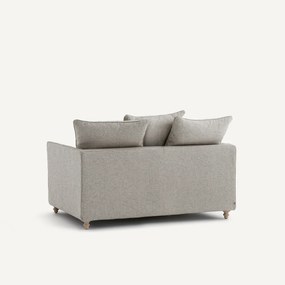 2-zits slaapbank in structuurviscose en linnen, LAZARE