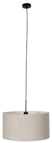 Stoffen Eettafel / Eetkamer Landelijke hanglamp zwart met beige kap 50 cm - Combi 1 Modern E27 rond Binnenverlichting Lamp