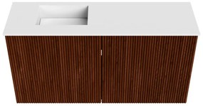 Mondiaz Joya 80cm toiletmeubel ruby met wastafel faye links zonder kraangat talc