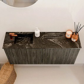 Mondiaz Joya DLux 90cm toiletmeubel shadow met wastafel faye links 1 kraangat lava