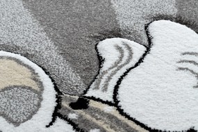 Tapijt PETIT UNICORN EENHOORN  ROND grijskleuring