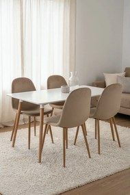 Set van 4 Teok Fluwelen Stoelen