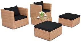 Roma Terrace technorattan tuinmeubelen + 2 Garden Point honingpoefs
