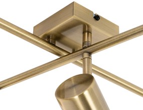Moderne plafondlamp brons 5-lichts verstelbaar rechthoekig - Jeana Modern GU10 vierkant Binnenverlichting Lamp