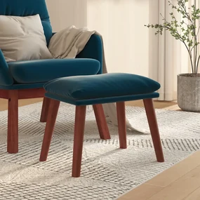 vidaXL Voetenbank 45x29,5x39 cm fluweel blauw