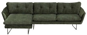 Hoekbank - Kuddar - links - velours Adore Hunter groen 156
