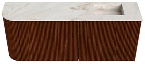 Mondiaz Joya DLux 100cm toiletmeubel ronding links ruby met wastafel faye rechts zonder kraangat frappe