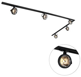 Modern railsysteem met 5 Spot / Opbouwspot / Plafondspots zwart 1-fase - Iconic Go Modern G9 Binnenverlichting Lamp