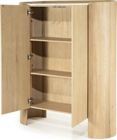 Wandkast Eiken Met Wit Marmer - 120x40x140cm.