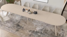 Mazzoni EXPANSO Kasjmier / kasjmier poten - OVALE UITSCHUIFTAFEL 160-360 cm VOOR 16-18 PERSONEN
