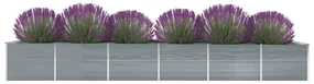 vidaXL Plantenbak verhoogd 600x80x77 cm gegalvaniseerd staal grijs