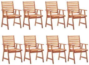 vidaXL Tuinstoelen 8 st met kussens massief acaciahout