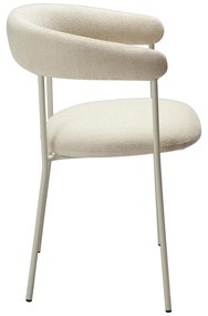 Dan-Form Plenti Eetkamerstoel Met Ronde Rug Wit Boucle