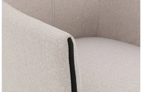 Goossens Eetkamerstoel Funk Zwarte Poten wit stof met armleuning en met wielenZwart skater wiel met zwarte kap, modern design