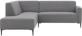 Goossens  Key West grijs, stof, 2-zits, modern design met ligelement links