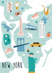 Ilustratie Hand drawn vector map of New, undefined undefined