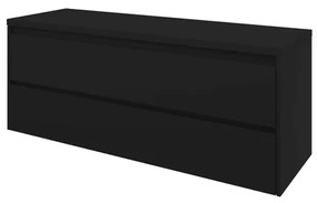 Proline Top badkamermeubelset - 140x46x55.2cm - wastafelblad - symmetrisch - MDF lak zwart mat 1817826