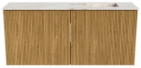 Mondiaz Joya DLux 90cm toiletmeubel oak met wastafel faye rechts 1 kraangat frappe