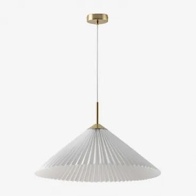 Hanglamp Van Metaal En Stof Margalida Goud - Sklum