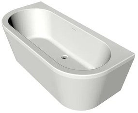 Xenz Charley half vrijstaand bad acryl 165x75x60cm wit mat met waste koper