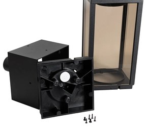 Staande buitenlamp zwart met smoke 40 cm IP44 - Charlois