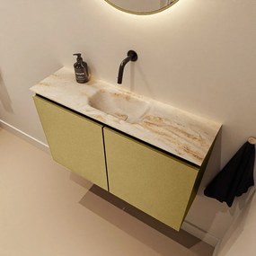 Mondiaz Ture DLux toiletmeubel 80cm oro met wastafel frappe midden zonder kraangat