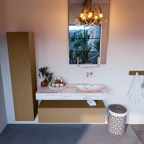 Mondiaz Alan DLux badmeubel 120cm oro 1 lade met wastafel glace rechts zonder kraangat