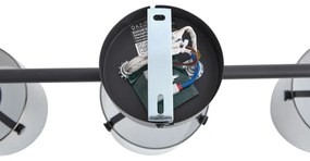 Design plafondspot zwart met smoke glas 3-lichts - Domo