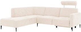 Goossens Hoekbank Tiolo Met Relaxfunctie En Hoofdsteun wit, stof, 3-zits, modern design met ligelement links
