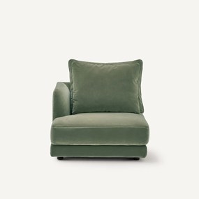 Halve bank links, modulair, van fluweel, TIBERIO