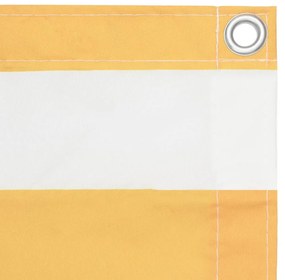 vidaXL Balkonscherm 75x400 cm oxford stof wit en geel
