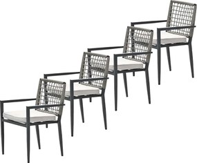 Garden Impressions Burela tuinstoel taupe - 4 stuks