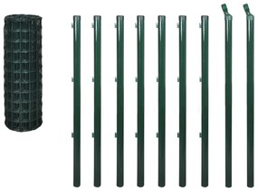 vidaXL Euro hek 10x1,5 m staal groen