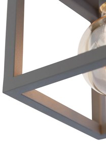 Industriële smart plafondlamp met dimmer antraciet incl. Wifi G95 - Cage Modern, Design, Industriele / Industrie / Industrial E27 vierkant Binnenverlichting Lamp