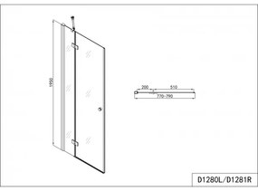 Badstuber Smart douchedeur 80x195cm rechts